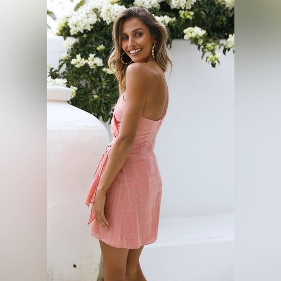 Hello Molly Soft Hearts Club Dress in Peach - Size S - Picture 6 of 7